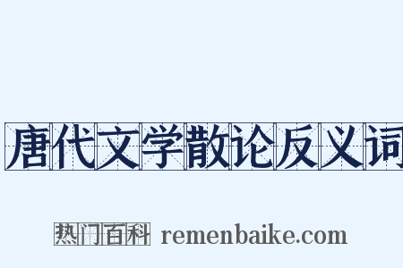唐代文学散论反义词是什么意思的图片